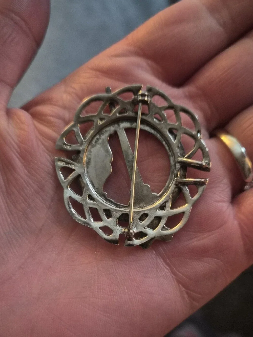Michael Goldstone Sterling Silver Celtic Knot Brooch Pendant Signed Ireland